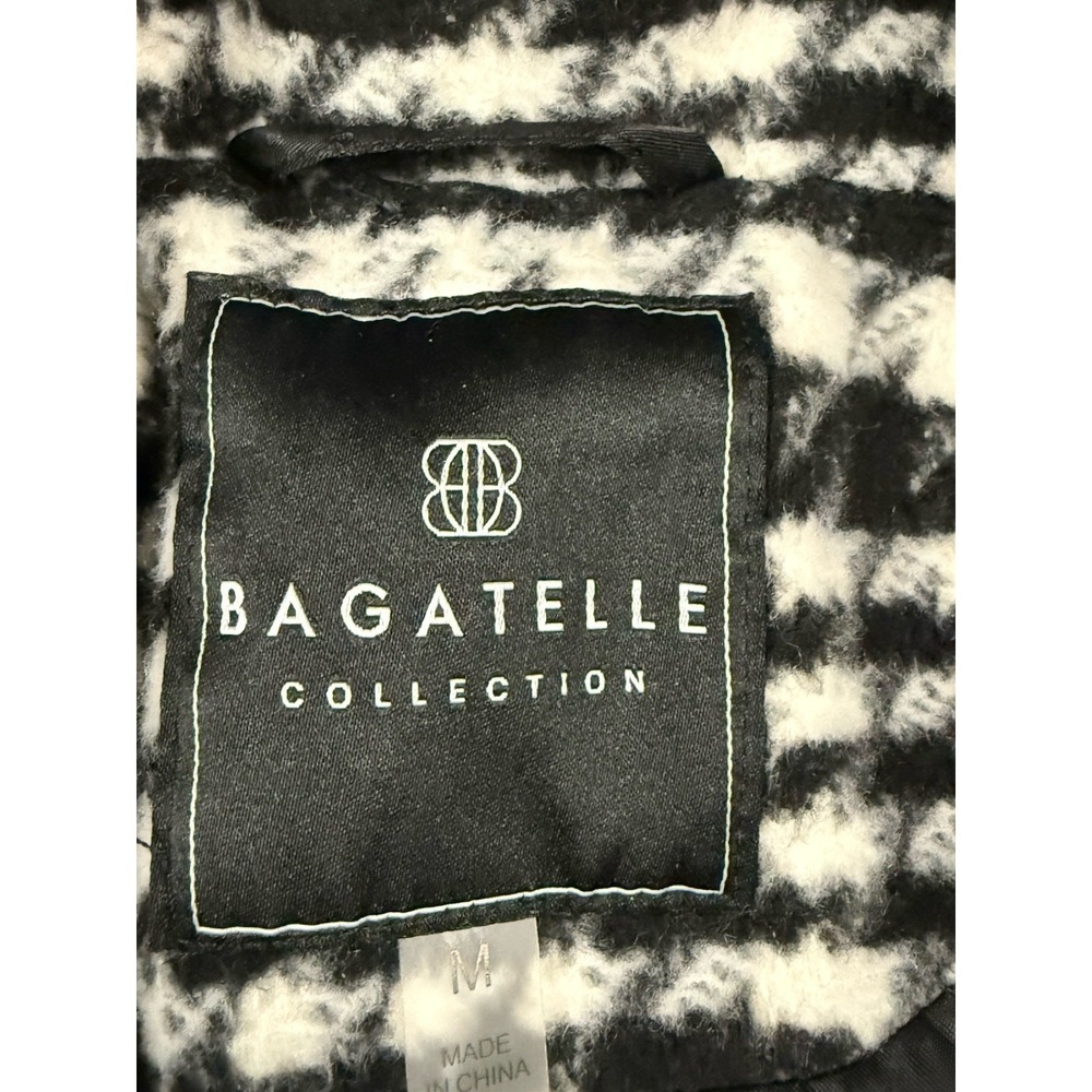 Bagatelle Womens Black White Plaid Check Wool Blend Coat‎ Career Classic Sz M - Picture 13 of 15